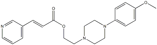 3-Pyridineacrylic acid 2-[4-(p-methoxyphenyl)-1-piperazinyl]ethyl ester 结构式