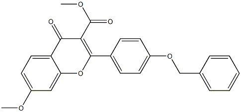 7-Methoxy-2-[4-benzyloxyphenyl]-4-oxo-4H-1-benzopyran-3-carboxylic acid methyl ester 结构式