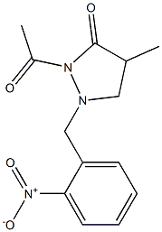 2-Acetyl-4-methyl-1-(2-nitrobenzyl)pyrazolidin-3-one 结构式