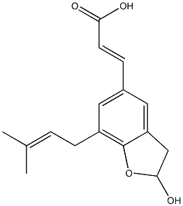 2-Hydroxy-7-(3-methyl-2-butenyl)-2,3-dihydro-5-benzofuranpropenoic acid 结构式