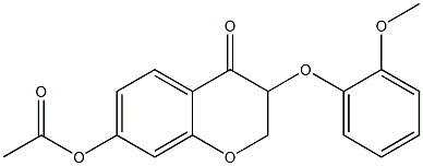 3-(2-Methoxyphenoxy)-7-acetoxy-2H-1-benzopyran-4(3H)-one 结构式