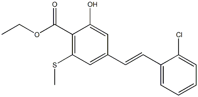 4-[(E)-2-(2-Chlorophenyl)ethenyl]-2-hydroxy-6-(methylthio)benzoic acid ethyl ester 结构式