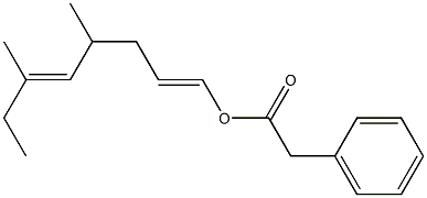 Phenylacetic acid 4,6-dimethyl-1,5-octadienyl ester 结构式