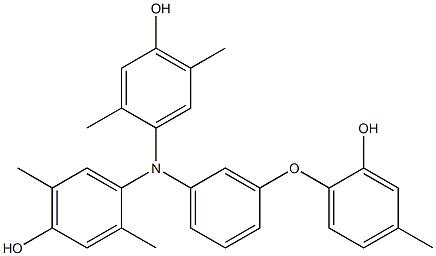 N,N-Bis(4-hydroxy-2,5-dimethylphenyl)-3-(2-hydroxy-4-methylphenoxy)benzenamine 结构式