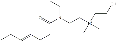 2-[N-Ethyl-N-(4-heptenoyl)amino]-N-(2-hydroxyethyl)-N,N-dimethylethanaminium 结构式