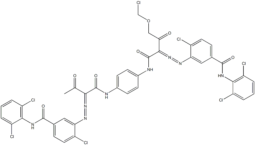 3,3'-[2-(Chloromethyloxy)-1,4-phenylenebis[iminocarbonyl(acetylmethylene)azo]]bis[N-(2,6-dichlorophenyl)-4-chlorobenzamide] 结构式