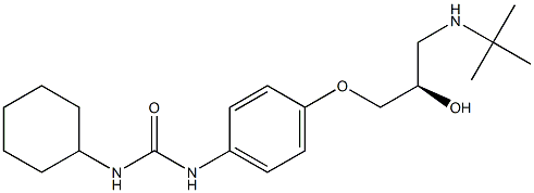 N-Cyclohexyl-N'-[4-[(R)-3-[(1,1-dimethylethyl)amino]-2-hydroxypropoxy]phenyl]urea 结构式