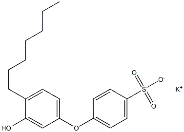 3'-Hydroxy-4'-heptyl[oxybisbenzene]-4-sulfonic acid potassium salt 结构式