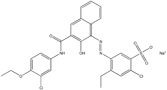 2-Chloro-4-ethyl-5-[[3-[[(3-chloro-4-ethoxyphenyl)amino]carbonyl]-2-hydroxy-1-naphtyl]azo]benzenesulfonic acid sodium salt 结构式