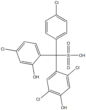 (4-Chlorophenyl)(4-chloro-2-hydroxyphenyl)(2,5-dichloro-4-hydroxyphenyl)methanesulfonic acid 结构式