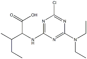 2-[[4-Chloro-6-(diethylamino)-1,3,5-triazin-2-yl]amino]-3-methylvaleric acid 结构式