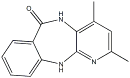 5,11-Dihydro-2,4-dimethyl-6H-pyrido[2,3-b][1,4]benzodiazepin-6-one 结构式