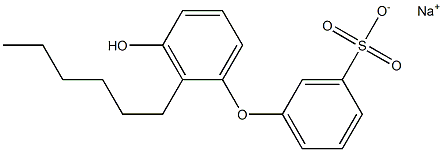 3'-Hydroxy-2'-hexyl[oxybisbenzene]-3-sulfonic acid sodium salt 结构式