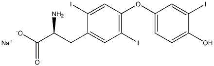 (S)-2-Amino-3-[4-(4-hydroxy-3-iodophenoxy)-2,5-diiodophenyl]propanoic acid sodium salt 结构式