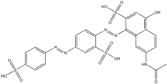 7-Acetylamino-4-hydroxy-1-[4-(4-sulfophenylazo)-2-sulfophenylazo]-2-naphthalenesulfonic acid 结构式