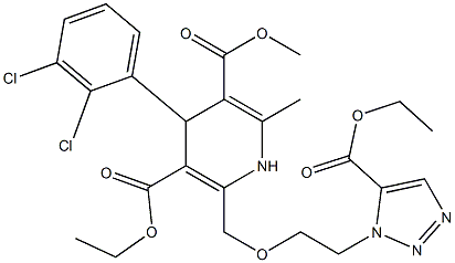 4-(2,3-Dichlorophenyl)-1,4-dihydro-2-[2-(5-ethoxycarbonyl-1H-1,2,3-triazol-1-yl)ethoxymethyl]-6-methylpyridine-3,5-dicarboxylic acid 3-ethyl 5-methyl ester 结构式