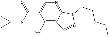 1-Pentyl-4-amino-N-cyclopropyl-1H-pyrazolo[3,4-b]pyridine-5-carboxamide 结构式