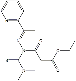 3-Oxo-3-[1-[dimethylamino(thiocarbonyl)]-2-[1-(2-pyridinyl)ethylidene]hydrazino]propanoic acid ethyl ester 结构式