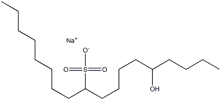 14-Hydroxyoctadecane-9-sulfonic acid sodium salt 结构式