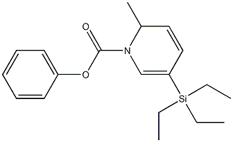 1,2-Dihydro-2-methyl-5-(triethylsilyl)pyridine-1-carboxylic acid phenyl ester 结构式