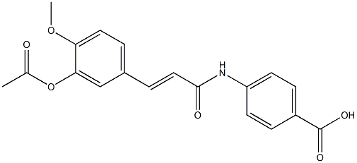 4-[[3-(3-Acetoxy-4-methoxyphenyl)-1-oxo-2-propenyl]amino]benzoic acid 结构式