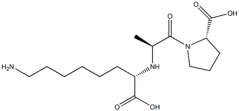 (S)-2-[[(S)-1-[[(2S)-2-Carboxypyrrolidin-1-yl]carbonyl]ethyl]amino]-8-aminooctanoic acid 结构式
