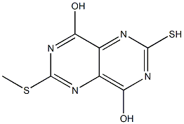 2-Mercapto-6-methylthiopyrimido[5,4-d]pyrimidine-4,8-diol 结构式