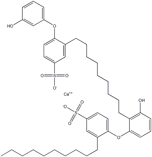 Bis(3'-hydroxy-2-decyl[oxybisbenzene]-4-sulfonic acid)calcium salt 结构式