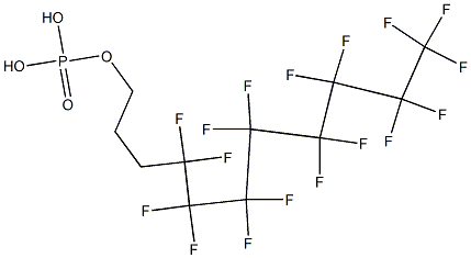 Phosphoric acid hydrogen (4,4,5,5,6,6,7,7,8,8,9,9,10,10,11,11,11-heptadecafluoroundecan-1-yl) ester 结构式