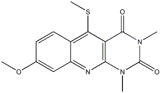 8-Methoxy-1,3-dimethyl-5-(methylthio)pyrimido[4,5-b]quinoline-2,4(1H,3H)-dione 结构式