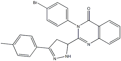 3-(4-Bromophenyl)-2-[[3-(4-methylphenyl)-4,5-dihydro-1H-pyrazol]-5-yl]quinazolin-4(3H)-one 结构式