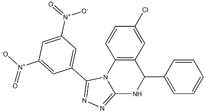 7-Chloro-4,5-dihydro-1-(3,5-dinitrophenyl)-5-phenyl[1,2,4]triazolo[4,3-a]quinazoline 结构式