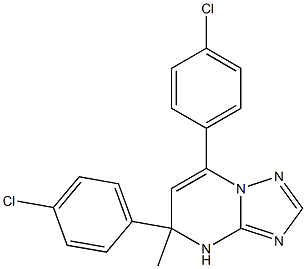 4,5-Dihydro-5-methyl-5,7-bis(4-chlorophenyl)[1,2,4]triazolo[1,5-a]pyrimidine 结构式