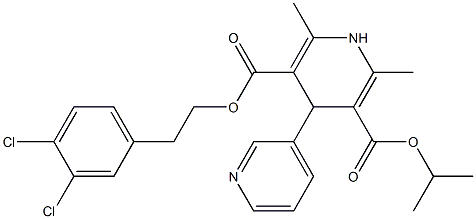 1,4-Dihydro-2,6-dimethyl-4-(3-pyridyl)pyridine-3,5-dicarboxylic acid 3-isopropyl 5-(3,4-dichlorophenethyl) ester 结构式