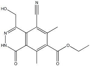 1,2-Dihydro-1-oxo-5-cyano-6,8-dimethyl-4-(hydroxymethyl)phthalazine-7-carboxylic acid ethyl ester 结构式