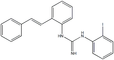 1-(2-Iodophenyl)-3-[2-[(E)-2-phenylethenyl]phenyl]guanidine 结构式