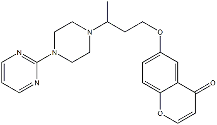 6-[3-[4-(2-Pyrimidinyl)-1-piperazinyl]butoxy]-4H-1-benzopyran-4-one 结构式