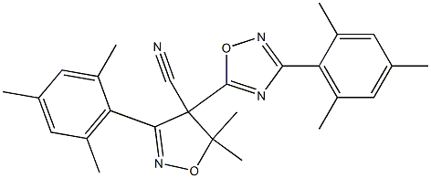 4-Cyano-3-mesityl-5,5-dimethyl-4-(3-mesityl-1,2,4-oxadiazol-5-yl)-2-isoxazoline 结构式
