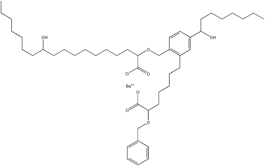 Bis(2-benzyloxy-11-hydroxystearic acid)barium salt 结构式
