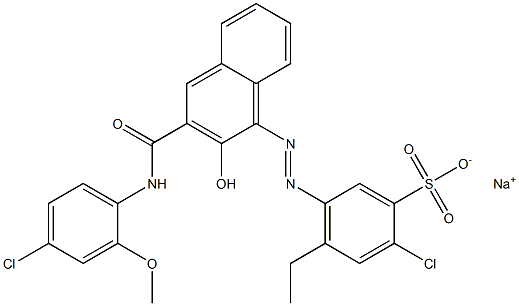 2-Chloro-4-ethyl-5-[[3-[[(4-chloro-2-methoxyphenyl)amino]carbonyl]-2-hydroxy-1-naphtyl]azo]benzenesulfonic acid sodium salt 结构式