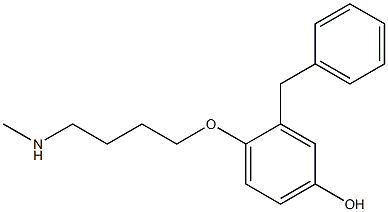 4-(2-Benzyl-4-hydroxyphenoxy)-N-methylbutan-1-amine 结构式