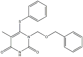 1-(Benzyloxymethyl)-5-methyl-6-(phenylthio)pyrimidine-2,4(1H,3H)-dione 结构式