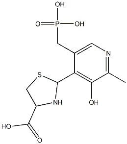 2-[5-(Phosphonomethyl)-3-hydroxy-2-methylpyridin-4-yl]tetrahydrothiazole-4-carboxylic acid 结构式