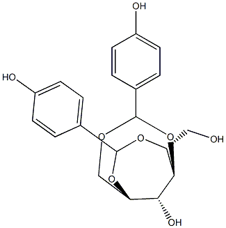 1-O,4-O:2-O,5-O-Bis(4-hydroxybenzylidene)-D-glucitol 结构式