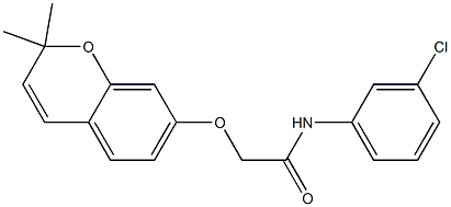 2-[[2,2-Dimethyl-2H-1-benzopyran-7-yl]oxy]-3'-chloroacetanilide 结构式