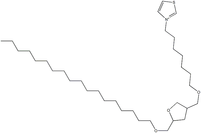 3-[7-[[Tetrahydro-5-octadecyloxymethylfuran]-3-ylmethoxy]heptyl]thiazolium 结构式