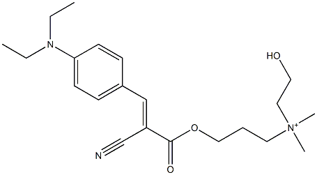 3-[[2-Cyano-3-[4-(diethylamino)phenyl]-1-oxo-2-propenyl]oxy]-N-(2-hydroxyethyl)-N,N-dimethyl-1-propanaminium 结构式