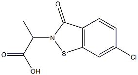 2-[6-Chloro-3-oxo-1,2-benzisothiazol-2(3H)-yl]propionic acid 结构式