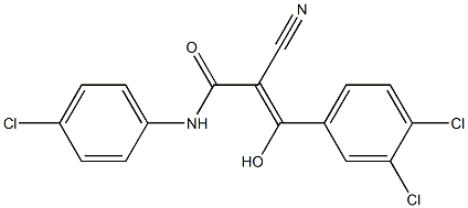 2-Cyano-3-hydroxy-3-[3,4-dichlorophenyl]-N-[4-chlorophenyl]acrylamide 结构式