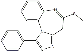 1-Phenyl-5-(methylthio)-4H-[1,2,4]triazolo[4,3-a][1,5]benzodiazepine 结构式